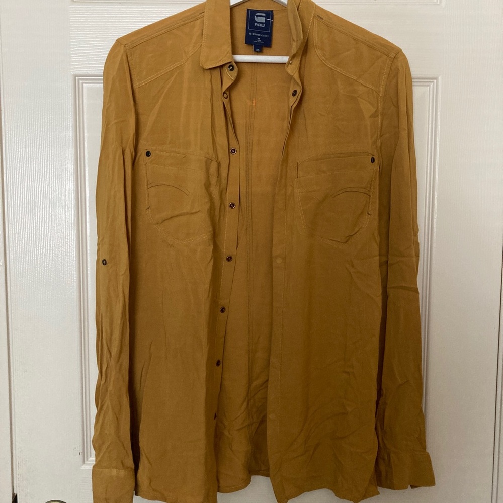 G Star Yellow Button down